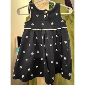 Carter’s 12M Navy Sailboat Dress 100% Cotton Nautical Summer